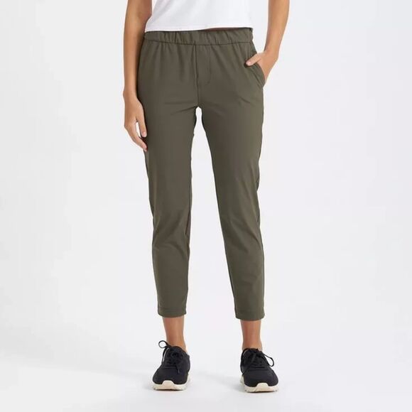 Vuori Pants - Vuori Miles Ankle Pant Athletic Straight Leg Stretch Oregano Green Size Small